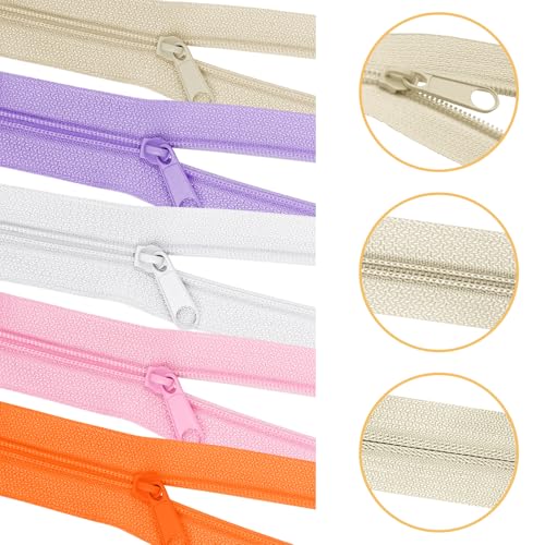 62 Yards 20 Pieces Sewing Zippers #3 Nylon Coil Zippers Assorted Zipper for Sewing with 80 Zipper Sliders for DIY Tailor Sewing Crafts Supplies