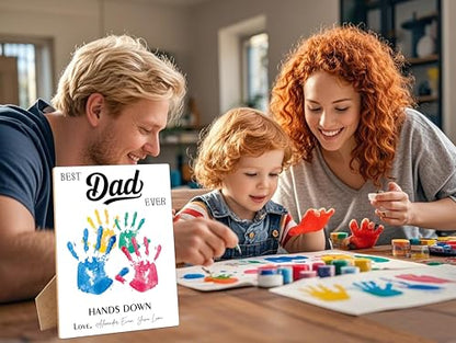 Best Dad Ever DIY Handprint Art Wooden Making Sign