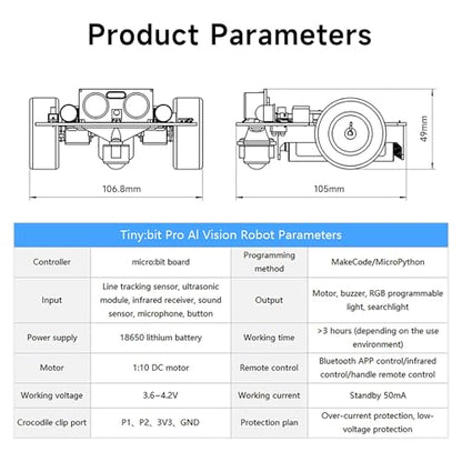 Microbit V2 Robot Intelligent Obstacle Avoidance Follow Makecode Graphical Programming Python Programming（with Microbit V2） Pre