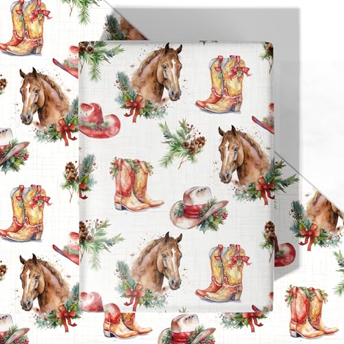 Christmas Horse Wrapping Paper Sheet (30 Sq Ft)