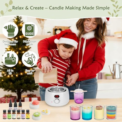 Candle Making Kit for Adult Beginners with Digital Wax Melting Pot