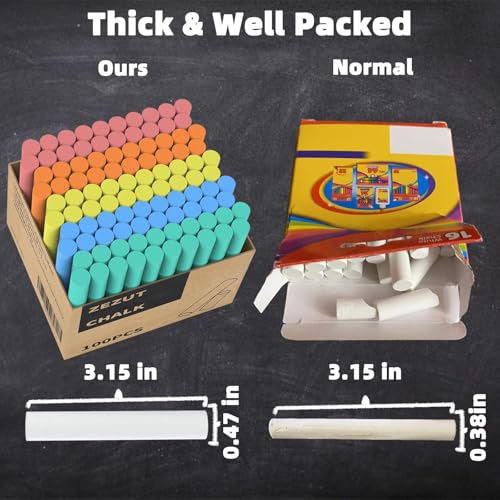 Colored Chalk 100PCS (100 Count)