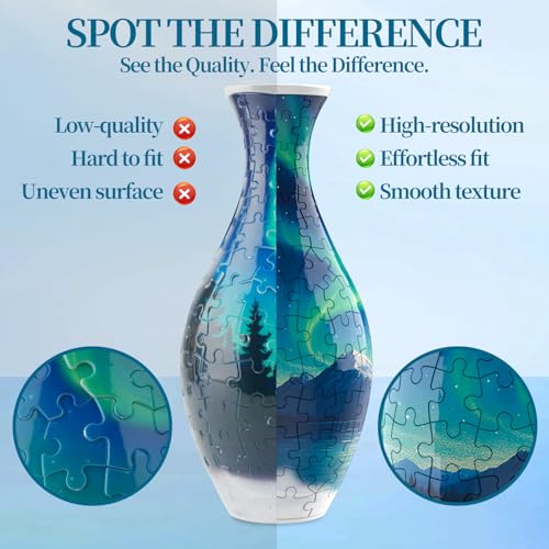 3D Puzzle Vase for Adults with 160 Plastic Pieces (160 Count)