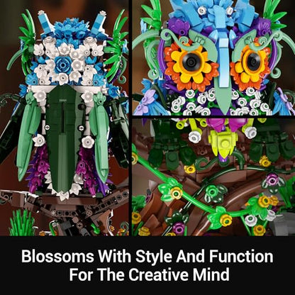 Flower Owl Building Sets for Adults Women