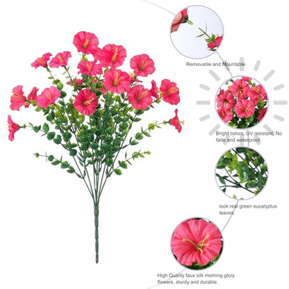 Fake Plants Artificial Flowers for Outdoor Outside Decor (12 Count)