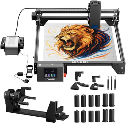 Laser Engraver Ray5 20000mW Engraver Machine with Air Assist Kit DIY CNC Laser Cutter Tool for Metal Glass Wood Working Area 15.7 "x15.7" with 4
