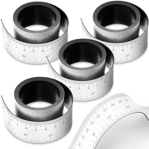 4 Pcs 39.37 Inch Magnetic Ruler Flexible Tape Magnetic Tape Measure with Both Inches and Centimeters