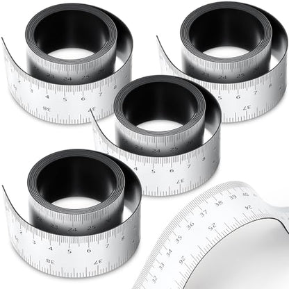 4 Pcs 39.37 Inch Magnetic Ruler Flexible Tape Magnetic Tape Measure with Both Inches and Centimeters