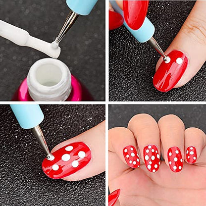 4PCS Double Ended Metal Ceramic Clay Ball Stylus Dotting Tools and 5PCS 2 Way Silicone Polymer and Embossing Paper Flower Indentation Tool for Drawing