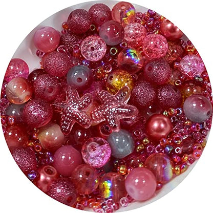 Assorted Glass Resin Beads Multi Size Colors Smooth Cracked Gravel Millet Spacer Beads for Bracelets Necklace Earring DIY Jewelry Making Craft
