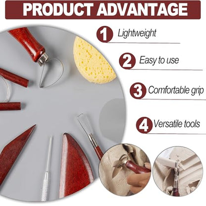 8 Piece Clay Sculpting Tools Set Perfect for Polymer Air Dry Modeling Clay Beginners & Professionals Ideal for DIY Pottery & Ceramics Tools for Clay Sculpey Sculpting & Crafting
