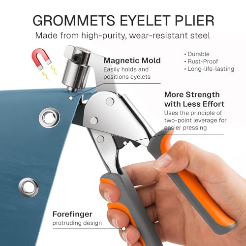 Grommet Tool Kit with 400 Silver Grommets