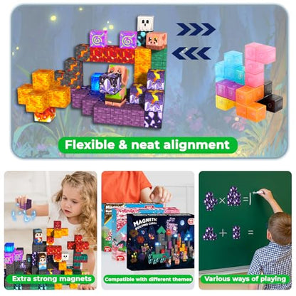 Magnetic Blocks with Light up Blocks (150 Count)