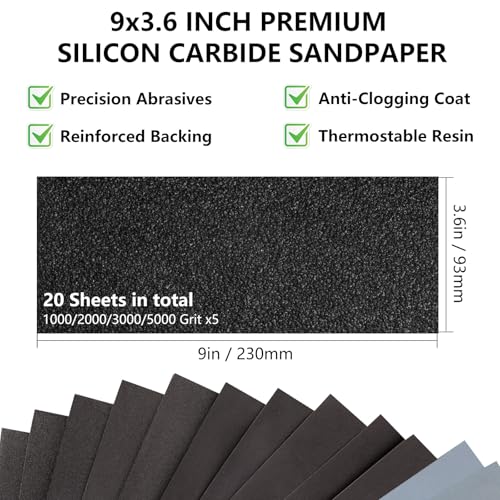 Extra Fine Sandpaper Assortment (20 Count)