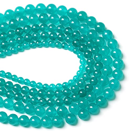 38PCS 10mm Natural Stone Beads Blue Amazonite Jade Stone Round Loose Beads for Jewelry Making DIY Bracelet Necklace 15 Inch (16 Count)