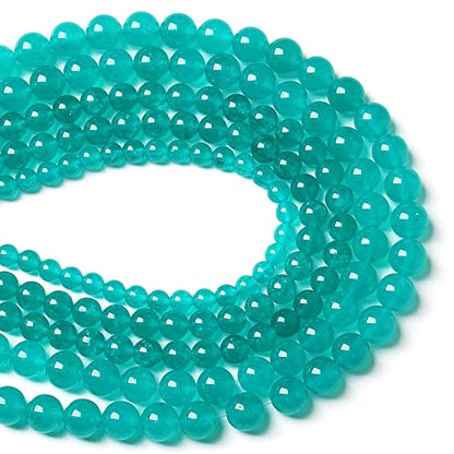 90PCS 4mm Natural Stone Beads Blue Amazonite Jade Stone Round Loose Beads for Jewelry Making DIY Bracelet Necklace 15 Inch