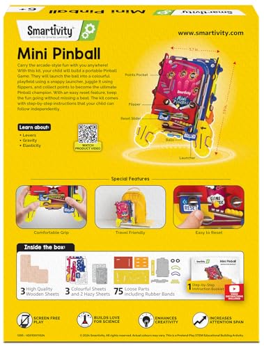 Mini Pinball Machine DIY STEM Toy for Kids 6