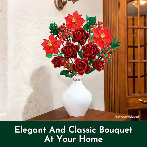 Rose Flower Bouquet Building Set for Adults