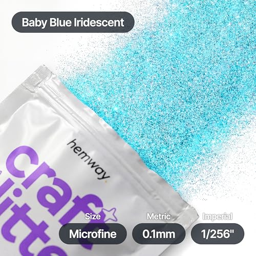 Craft Glitter Baby Blue Iridescent 100g Microfine Glitter (100 Gram)