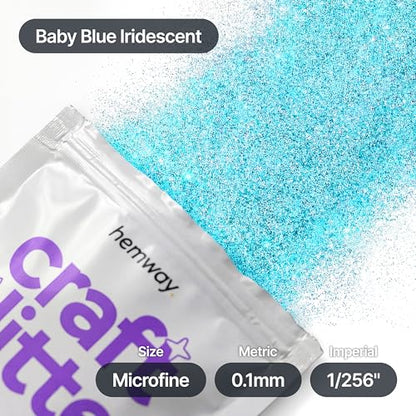 Craft Glitter Baby Blue Iridescent 100g Microfine Glitter (100 Gram)