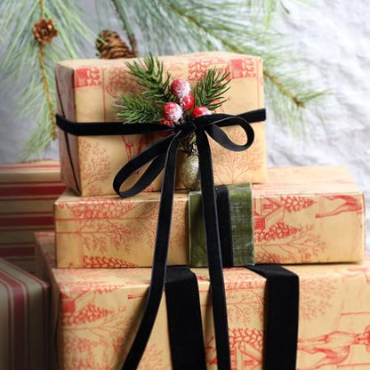 Black Thin Velvet Ribbon