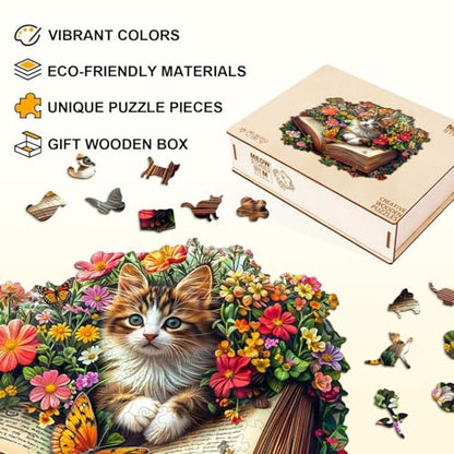 Cat Stories Puzzles Adults Gifts Wooden 165 Pieces 11.4 * 10.1in