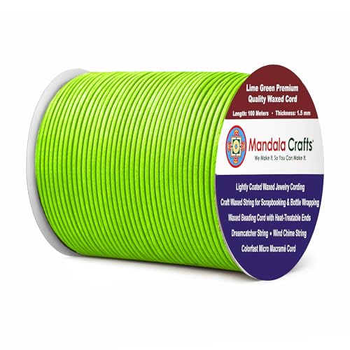 1.5mm Lime Green Waxed Cord