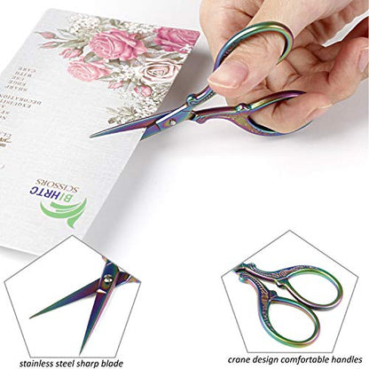 Small Craft 3.6inch Rainbow Scissor with Leather Cover Stainless