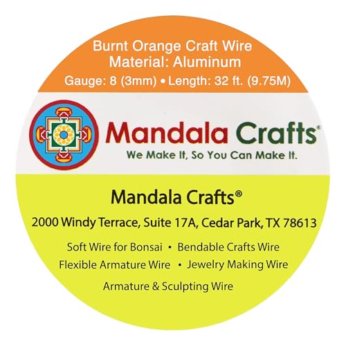 8 Gauge Burnt Orange Anodized Aluminum Craft Wire