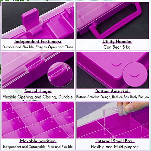 2 Pcs 48 Grids Plastic Bead Organizer Box with Divider (2 Count)
