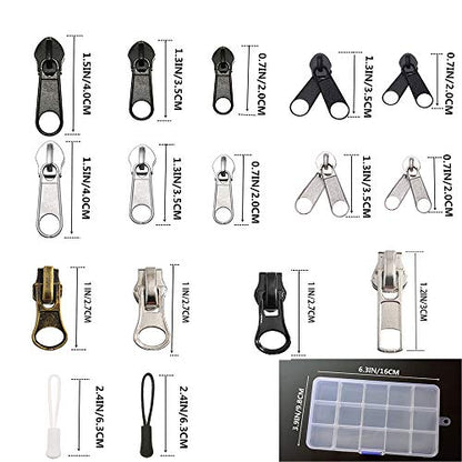 252Pcs Zipper Repair Kit Replacement Pulls Bags Jackets Luggage (252 Count)