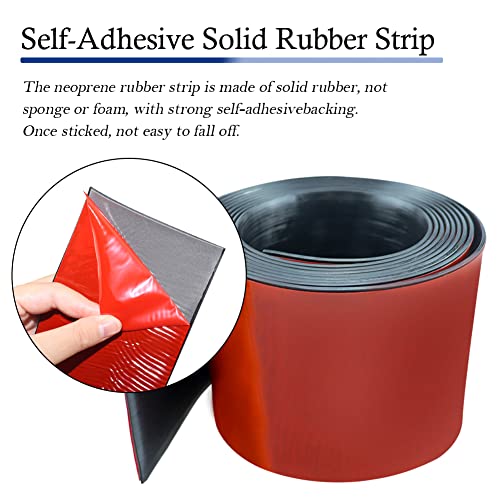 Neoprene Rubber Strips with Adhesive Backing Rubber Sheets (40 Foot)