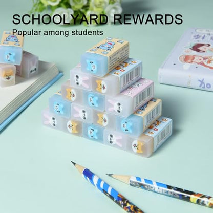 18Pcs Cute Animal Erasers for Kids Bulk (18 Count)