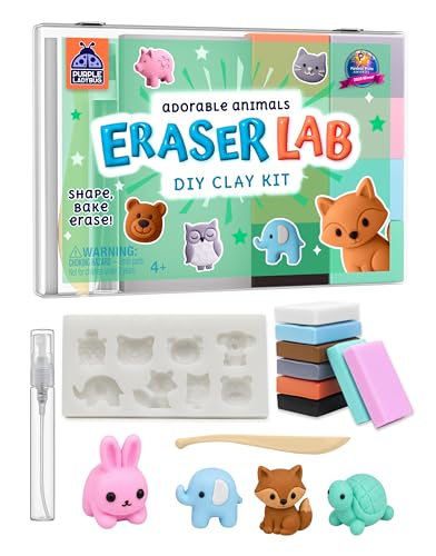 DIY Clay Cute Mini Animal Eraser Kit for Kids Ages 4