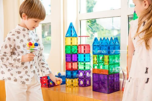 Marble Run Magnetic Tiles Set 120PCS (120 Count)