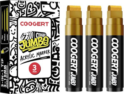 3Pcs Gold Jumbo Poster Markers