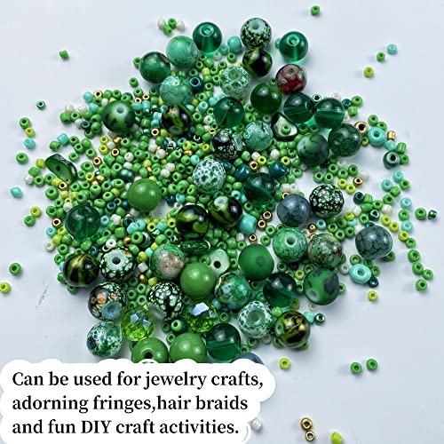 Assorted Glass Resin Beads Multi Size Colors Smooth Cracked Gravel Millet Spacer Beads for Bracelets Necklace Earring DIY Jewelry Making Craft