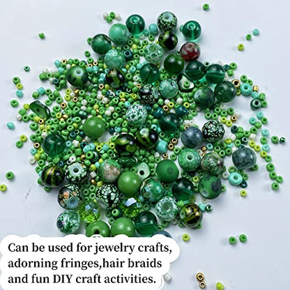 Assorted Glass Resin Beads Multi Size Colors Smooth Cracked Gravel Millet Spacer Beads for Bracelets Necklace Earring DIY Jewelry Making Craft