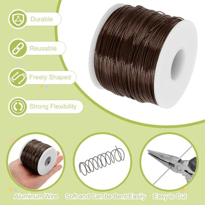 18 Gauge Anodized Aluminum Craft Wire Bendable Bonsai Training Wire 492 Feet 1mm for Sculpting Crafts Wreath Floral Beading Jewelry Making