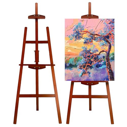 Adjustable Walnut Pine Wooden Painting Easel