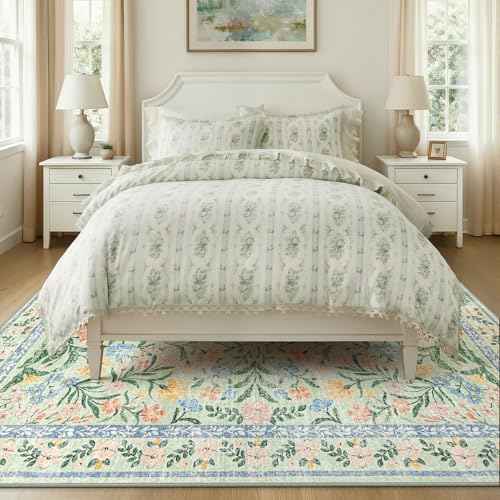 Washable 6x9 Area Rugs for Bedroom (56 Sq Ft)