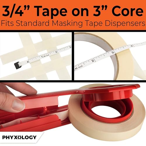3/4 in Pro-Grade Masking Tape. 60 Yard Roll 4 Pack = 240 Yards of Multi-Use, Easy Tear Removable Tape. Great for Labeling, Painting, Packing and More. Adhesive Leaves No Residue! (720 Foot)