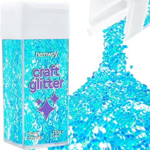 Craft Glitter Shaker Baby Blue Iridescent 110g Super Chunky (3.9 Ounce)