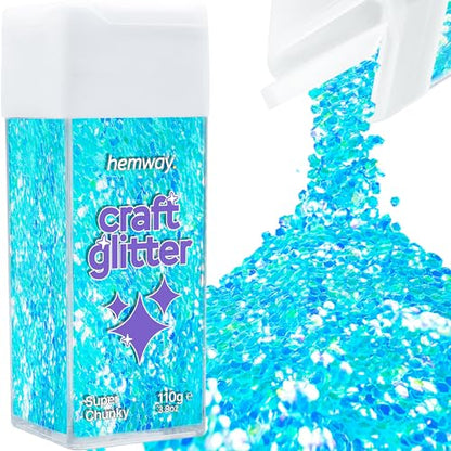 Craft Glitter Shaker Baby Blue Iridescent 110g Super Chunky (3.9 Ounce)