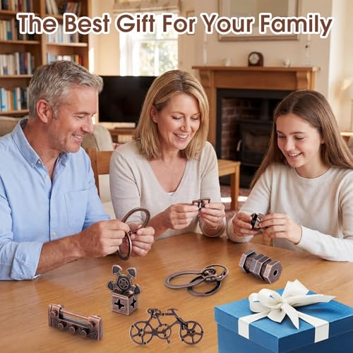 9 Pcs Metal Brain Teasers 3D Steel Puzzle Set (9 Count)