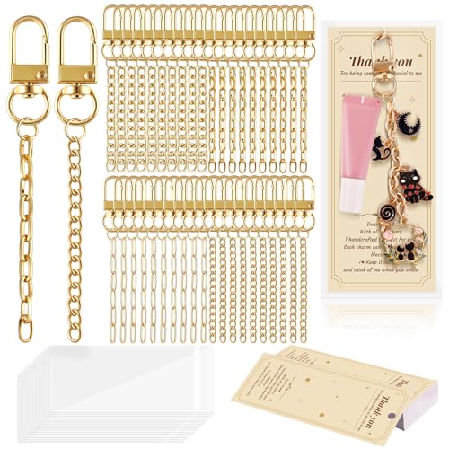 52 Set Lip Gloss Keychain Making Kit with Gift Packaging Supplies (52 Count)