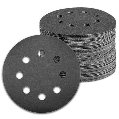 100 Pcs 5 inch Wet Dry Sanding Discs Grit 600 Hook and Loop 8 Hole Silicon Carbide Orbital Sander Sandpaper (100 Count)