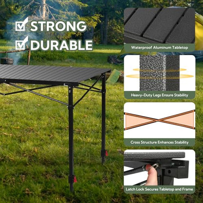 Portable Outdoor Adjustable Height Camping Table