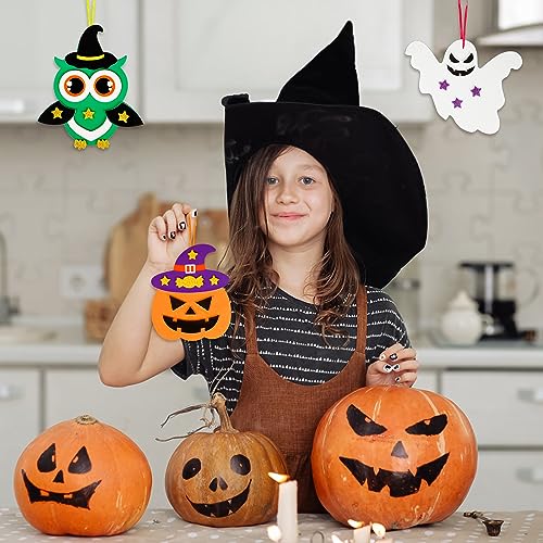 12 Pack Halloween Craft Kit for Kids Make You Own Halloween Foam Stickers Arts and Crafts DIY for Kids Boys Girls Party Supplies Halloween Decoration (12 Count)