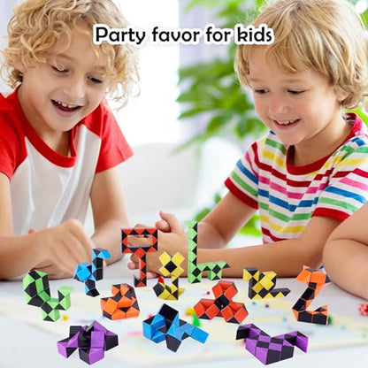 18 Pack Fidget Snake Cube Mini Twist Puzzle for Kids (18 Count)